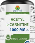 Brieofood Acetyl L-Carnitine 1000 Mg Per Serving- 240 Capsules. Gluten-, Non-Gmo.