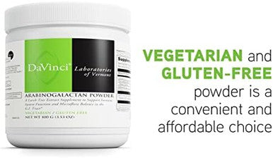 Davinci Labs Arabinogalactan Powder Probiotic Support Supplement Aids Immune System Gi Health & Microflora Balance Prebiotic Fiber Supplement With Larch Tree Extract 20 Servings (100 G)