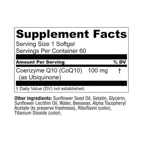 Live Conscious Coqwell - Coq10 Heart Brain And Vascular Health Support Coenzyme Q10 Ubiquinone - 60 Softgels 60 Day Supply