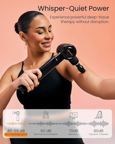 Napre Massage Gun With Extension Handle And 3 Adjustable AnglesDeep Tissue Back Massage For Neck/Shoulders/Waist/Legs/Body Pain ReliefHandheld Percussion Muscle Massager With Portable CaseBlack