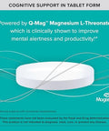 Qunol QMag Magnesium LThreonate Tablets 2000mg of Magtein to Help Support Cognitive Performance Improve Mental Alertness and Productivity Supports Restful Sleep High Absorption 60 Count