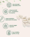 Micro Ingredients Probiotics 200 Billion Cfu 120 Veggie Capsules Mega Probiotics For Men & Women 40 Strains With Prebiotics Postbiotics & Digestive Enzymes Gut Immune & Digestive Health