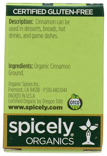 SPICELY Organic Ground Cinnamon, 0.45 OZ