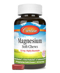 Carlson Magnesium Soft Chews 125 mg Highly Absorbable Muscle Relaxation and Overall Health Berries and Creme Flavor 40 Vegetarian Soft Chews