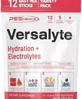 Pescience Versalyte Electrolyte Hydration Packets Sugar Electrolyte Powder With Magnesium Taurine Antioxidants Trace Minerals - 4 Flavor Variety Pack 12 Servings