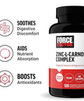 Force Factor Zinc Lcarnosine Capsules To Support Gastric And Digestive Health Digestion And Bloating Supplement Vegan Nongmo No Gelatin 120 Capsules