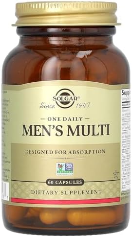 Solgar One Daily MenS Multivitamin Whole Body Support Supplement Highly Absorbable Delayed Release One Daily Multi Vitamin Capsules For Men Immune Heart Energy Stress and Muscle Health 60 Servings