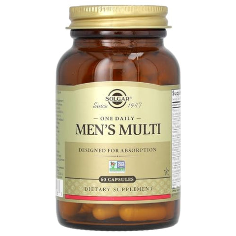 Solgar One Daily Men'S Multivitamin Whole Body Support Supplement Highly Absorbable Delayed Release One Daily Multi Vitamin Capsules For Men - Immune Heart Energy Stress & Muscle Health 60 Servings