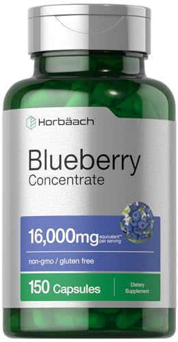 Horbaach Blueberry Concentrate Extract Supplement 150 Capsules