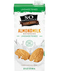 So Delicious Dairy Free Shelf-Stable Almond Milk, Unsweetened, Vegan, Non-GMO Project Verified, 1 Quart