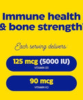 Enzymedica Organic Vitamin D3+K2 5000 Iu Vit D3 & 90 Mcg Vit K2 Mk7 With Shitake Mushrooms & Prebiotic Fiber Vegan 60 Count