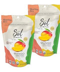 SOL SIMPLE Organic Dried Mango | 6oz Snack Pack (2 Bags Total) | One Ingredient | Vegan | Non-GMO | No Added Sugar | Fair Trade | Dried Fruit | Mango