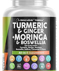 Turmeric Moringa Supplement Ginger Boswellia Saffron - Supplement For Women And Men With Ceylon Cinnamon, Tart Cherry, Quercetin Garlic Nettle Holy Basil - 1Pack