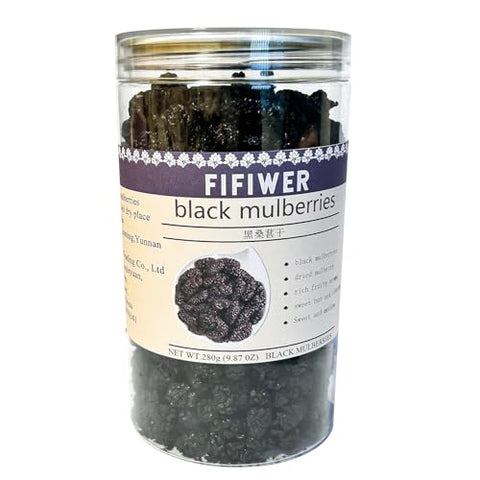 dried mulberries 9.87oz mulberry tea Dried Black Mulberries fantastic to add to teas or desserts or to just enjoy straight out of the jar