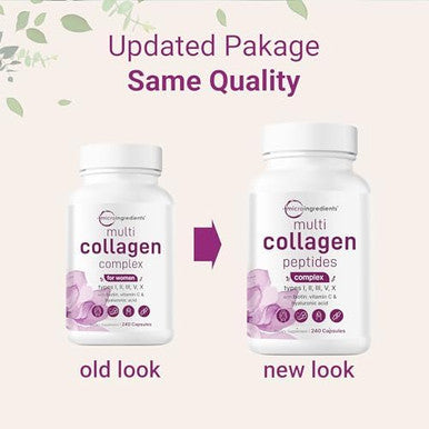 Micro Ingredients Multi Collagen Complex For Women & Hair Vitamins Complex Capsules Bundle 2 Pack Grassfed Collagen Peptides 14In1 Advanced Hair Growth Support