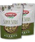 Sunbest Natural Organic Super Seeds Mix, 2-Pack Ã¢â‚¬â€œ Raw Chia, Flax Seed, Hemp, Pumpkin & Sunflower Seeds Ã¢â‚¬â€œ Great For Trail Mix, Smoothies & Salads Ã¢â‚¬â€œ Superfood Blend Rich in Protein & Fiber (32 oz)