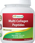 Best Naturals Multiple Collagen Peptides Protein Type I Ii Iii V & X Collagen Unflavored 1 Pound Grass Fed & Pasture Raised Water Soluble Easy To Mix