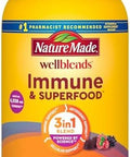 Nature Made Wellblends Immune & Superfood, Elderberry Gummies With Acerola Cherry Extract, Plus Vitamin C + Vitamin D, Immune Support Supplement, 100 Gummy Vitamins