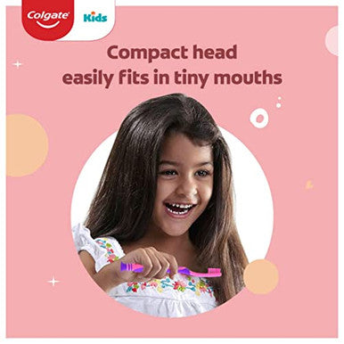 Colgate Mermaid Toothbrush With Suction Cup For Children 5 Years Old Extra Soft (Colors Vary) - Pack Of 6
