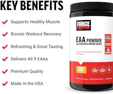 Force Factor Essential Amino Acids Full Spectrum Eaas Amino Acids Powder Amino Acids Supplement For Women And Men To Support Healthy Muscle And Workout Recovery Cherry Limeade 30 Servings