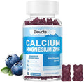 Calcium Magnesium Zinc Gummies With Vitamin D3 & K2 - High Potency Enhanced Absorption -60 Orange Gummies Flavored