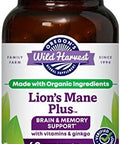 Oregon'S Wild Harvest Lion'S Mane Plus Brain & Memory Support With Vitamins & Ginkgo Organic 60 Count