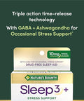 Nature'S Bounty Stress Support Plus Melatonin Sleep3 Maximum Strength 100 Drug Free Sleep Aid Dietary Supplement With Ashwagandha Time Release Technology 10Mg 56 Tri-Layered Tablets (Pack Of 2)