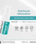 Atrilly Dlux4000 Vitamin D Oral Spray Vitamin D3 Supplement Natural Peppermint Flavoura A' A"