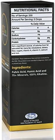 Trace Mineral Drops (400 Servings)(Flavorless) ÃƒÂ¢Ã¢â€šÂ¬Ã¢â‚¬Å“ 74 Minerals From Humic & Fulvic Acid Concentrated, Plant-Based, Supplement Electrolytes Alkaline Ph By Fulvika Black, 4 Ounce, 4.0 Fl Oz, Pack Of 1