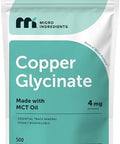 Copper Glycinate With Mct Oil 500 Softgels 4 Mg Elemental Copper Per Serving Chelated Copper Mineral Supplement Essential Trace Mineral NonGmo Cgmp Manufactured