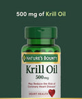 Nature'S Bounty Krill Oil Heart Health Dietary Supplement 500Mg Rapid Release Softgels 30 Count