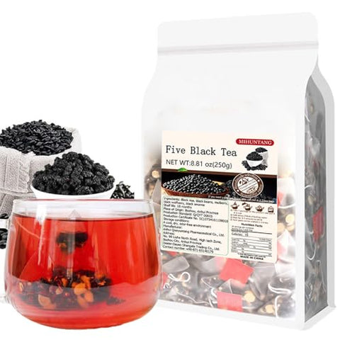 Wu hei tea 8.81oz (5gÃƒâ€”50packets) Five black tea Mulberry black wolfberry tea Combination herbal tea bag Ã¤Âºâ€Ã©Â»â€˜Ã¨Å’Â¶250g
