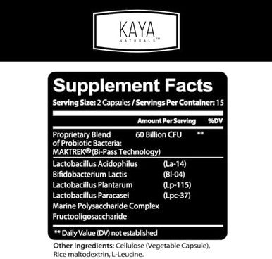 Kaya Naturals Probiotic Billion CFU Probiotics for Women Probiotics for Men and Adults Natural Gut Health and Immune Support Supplement Provides Digestive Support