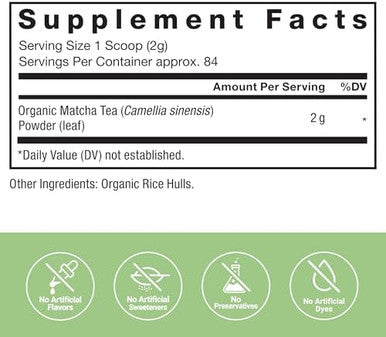 Force Factor Organic Matcha Green Tea Powder For Energy Focus And Daily Wellness Culinary Grade Usda Organic Rich And Delicious Flavor 169G 84 Servings