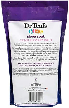 Dr. Teal'S Kids' Gentle Sleep Soak With Pure Epsom Salt & Melatonin (2 Pack 2Lbs Ea.) Coconut And Other Essential Oils Relieve Stress & Soothe The Body Hypoallergenic & Paraben