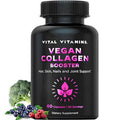 Vital Vitamins Vegan Collagen Booster Plant Based Collagen Supplements Supports Hair Skin Nails and Joints with Hyaluronic Acid 60 Capsules