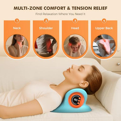 Harrflow Neck Massager 2026 New Upgrade 3 In 1 Portable Massager With Heat &Comfortable Stretching ' adjustable Intensity For Neck & Shoulder Relaxation At Home Office Travel