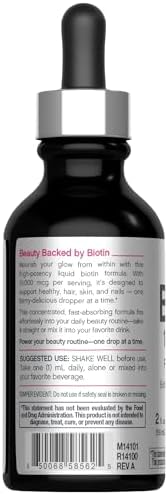 Neocell Biotin Liquid Drops 10000Mcg 2 Fl Oz Fast Acting Supplement Berry Flavor Hair Skin and Nails
