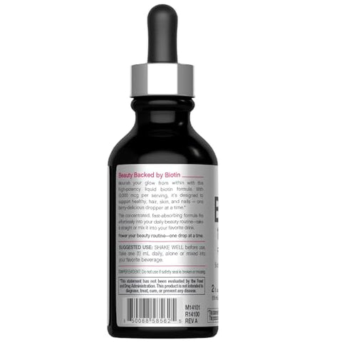 Neocell Biotin Liquid Drops 10000Mcg 2 Fl Oz Fast Acting Supplement Berry Flavor Hair Skin & Nails