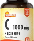 Sundance Vitamin C 1000Mg With Rose Hips 90 Vegetarian Caplets Essential Vitamin Vegetarian Nongmo And Gluten Supplement