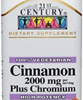 21St Century Cinnamon 2000 Mg Per Serving Plus Chromium Vegetarian Capsules 120 Ea(Pack Of 4)
