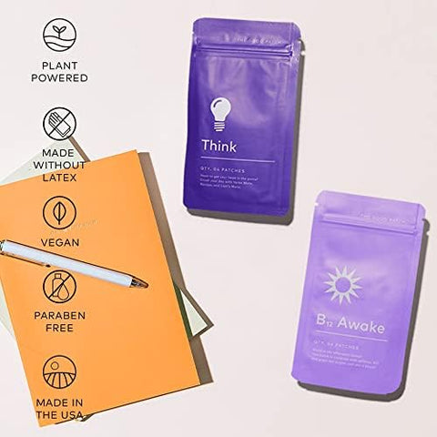 The Good Patch Weekday Hustle Duo Awake B12 with Caffeine and Vitamins to Help Promote Energy Think with Caffeine Yerba Mate to Support Focus (8 Total Patches)