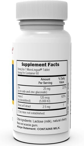 Superior Source Advanced Zinc, With Zinc (25 Mg) And D3 (5,000 Iu), Quick Dissolve Microlingual Tablets, 60 Ct, Promotes A Healthy Immune System, Non-Gmo
