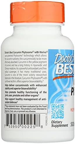 Doctors Best Curcumin Phytosome With Meriva Nongmo Vegan 60 Veggie Capsule (Pack Of 1)