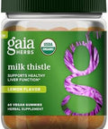 Gaia Herbs Milk Thistle Gummies Herbal Supplement With Antioxidant Properties For Liver Health & Liver Detox Lemon Flavored 60 Vegan Gummies