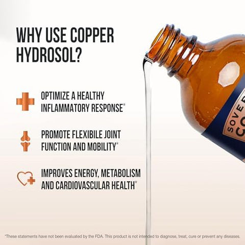 Sovereign Copper BioActive Copper Hydrosol Daily+ 4In1 Wellness Supplement For Joint Bone Hair Skin And Nails Energy And Metabolic Health Support 8 Fl Oz (237Ml)