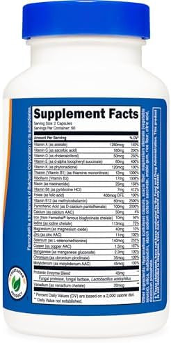 Nutricost Multivitamin With Probiotics 120 Vegetarian Capsules - Packed With Vitamins & Minerals