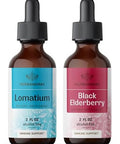 Herbamama Liquid Drops Kit - Bundle Of Lobelia Extract & Black Elderberry Tincture 2 Fl Oz - Vegan Non Gmo Sugar & Alcohol- - 2 Pack
