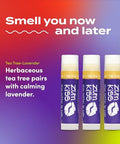 Zum Indigo Wild Kiss Stick - Natural Lip Balm With Organic Beeswax Sunflower Oil & Vitamin E - Flavored Hydrating Lip Moisturizer - Tea Tree & Lavender (3 Pack)