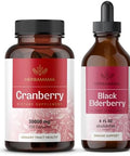Herbamama Cranberry And Elderberry Kit - Bundle Of 30000 Mg Cranberry Concentrate Capsules & Black Elderberry Tincture 4 Fl Oz - Vegan Non-Gmo Sugar & Alcohol- - 2 Pack